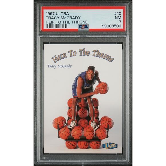 1997 Fleer Ultra Heir to the Throne #10HT Tracy McGrady PSA 7 RC Toronto Raptors - Picture 1 of 3